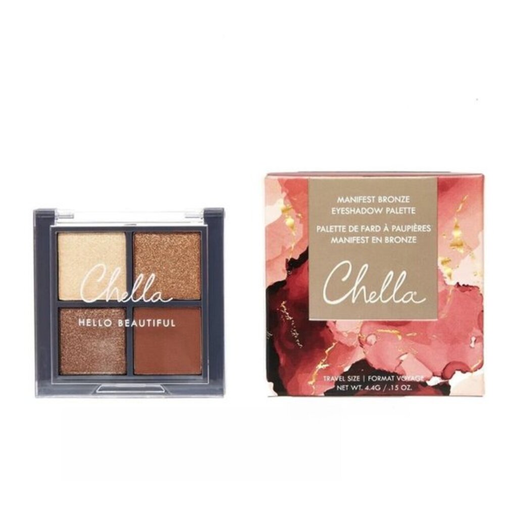 Chella Hello Beautiful MINI MANIFEST BRONZE Eyeshadow Palette 4g Travel Size